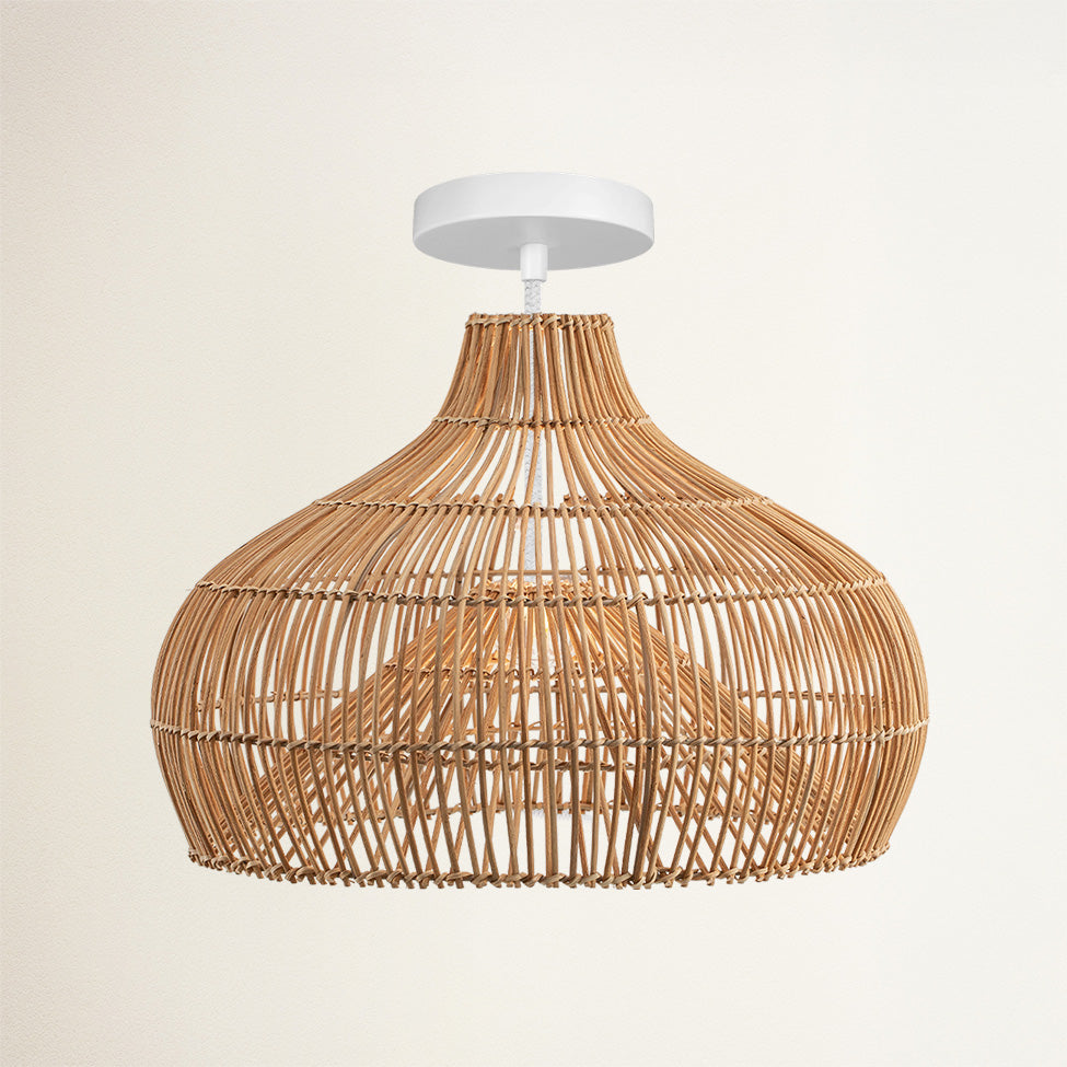 Plafonnier Oceania Cone en rotin