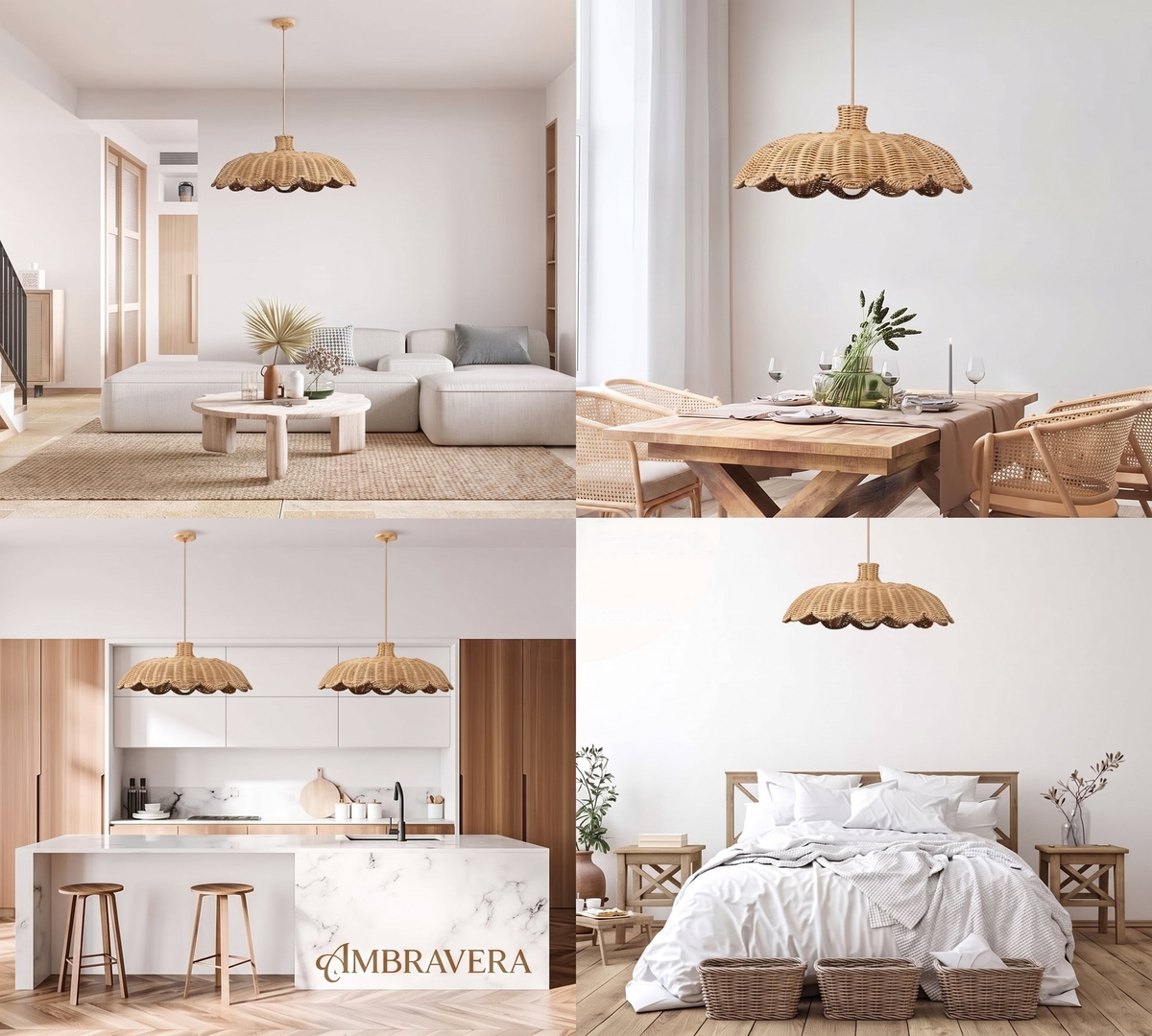 Suspension Aurelia en rotin