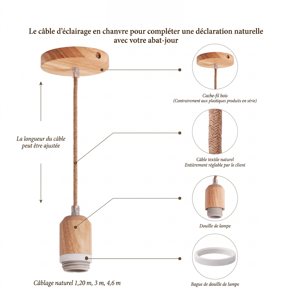 Kit de suspension à encastrer naturel