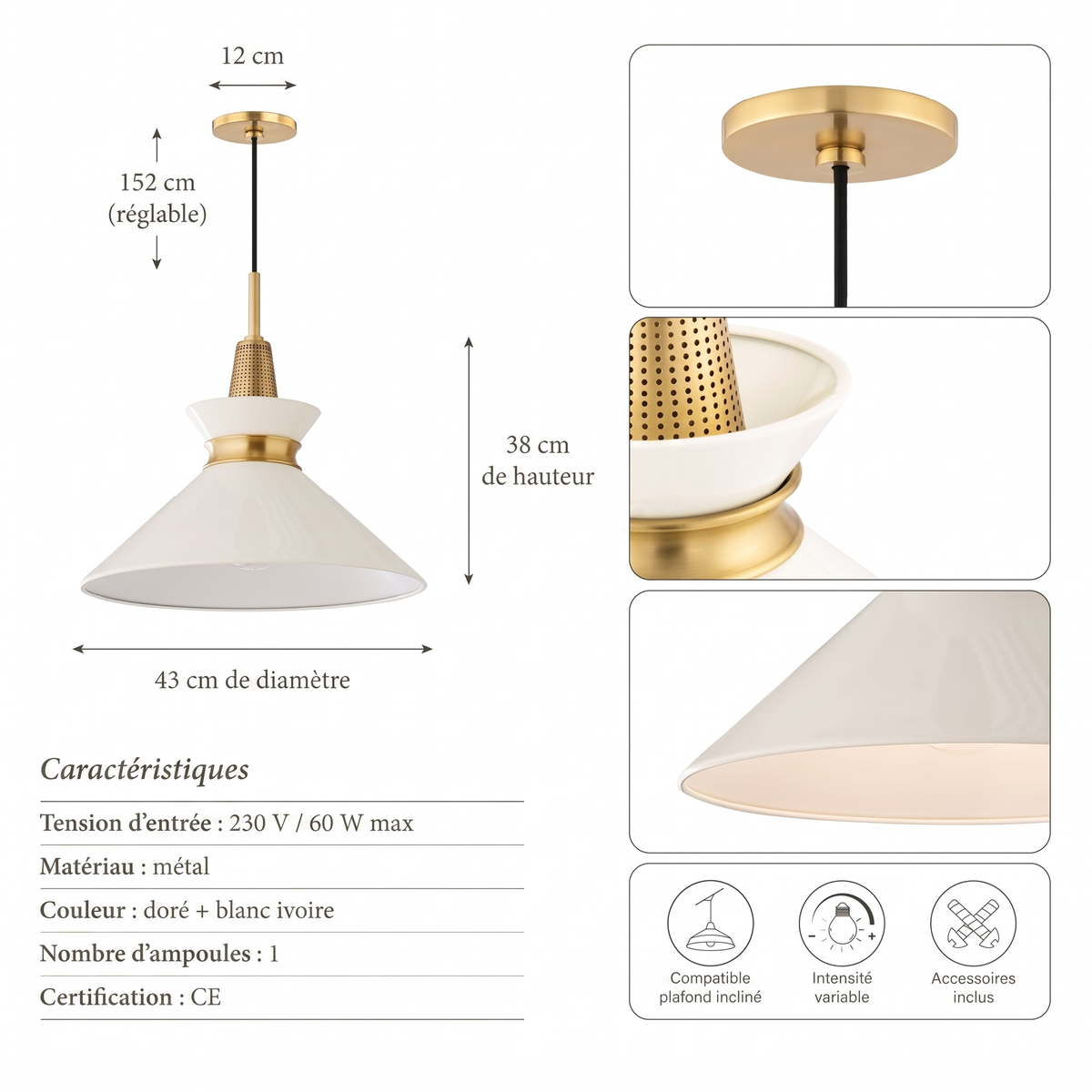 Suspension Orbit Bowl Ambravera, fiche technique