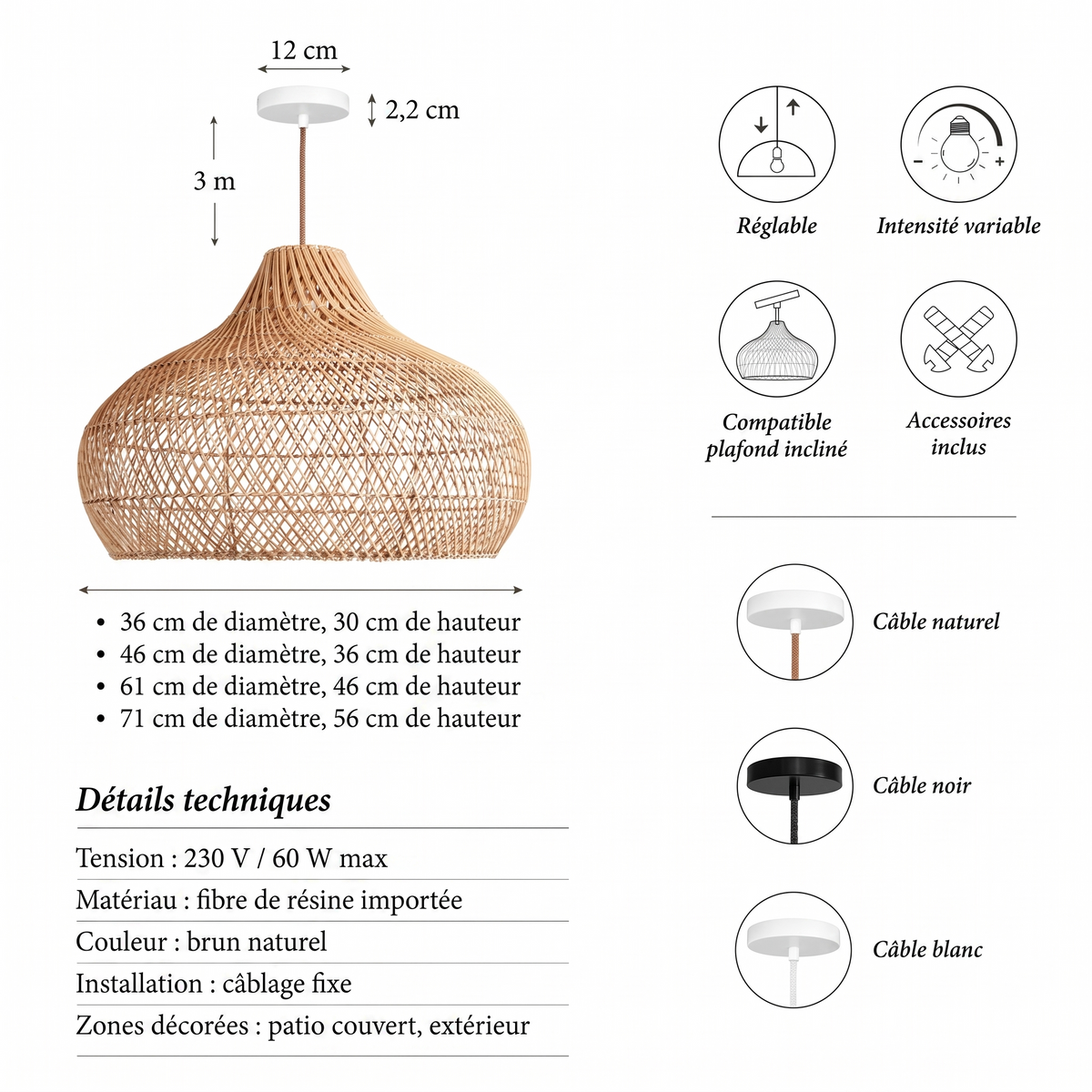 Détails techniques suspension extérieure Kloe