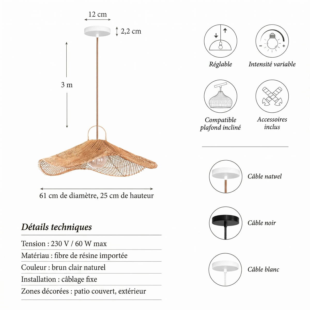 Détails techniques suspension extérieure Lotus Pad