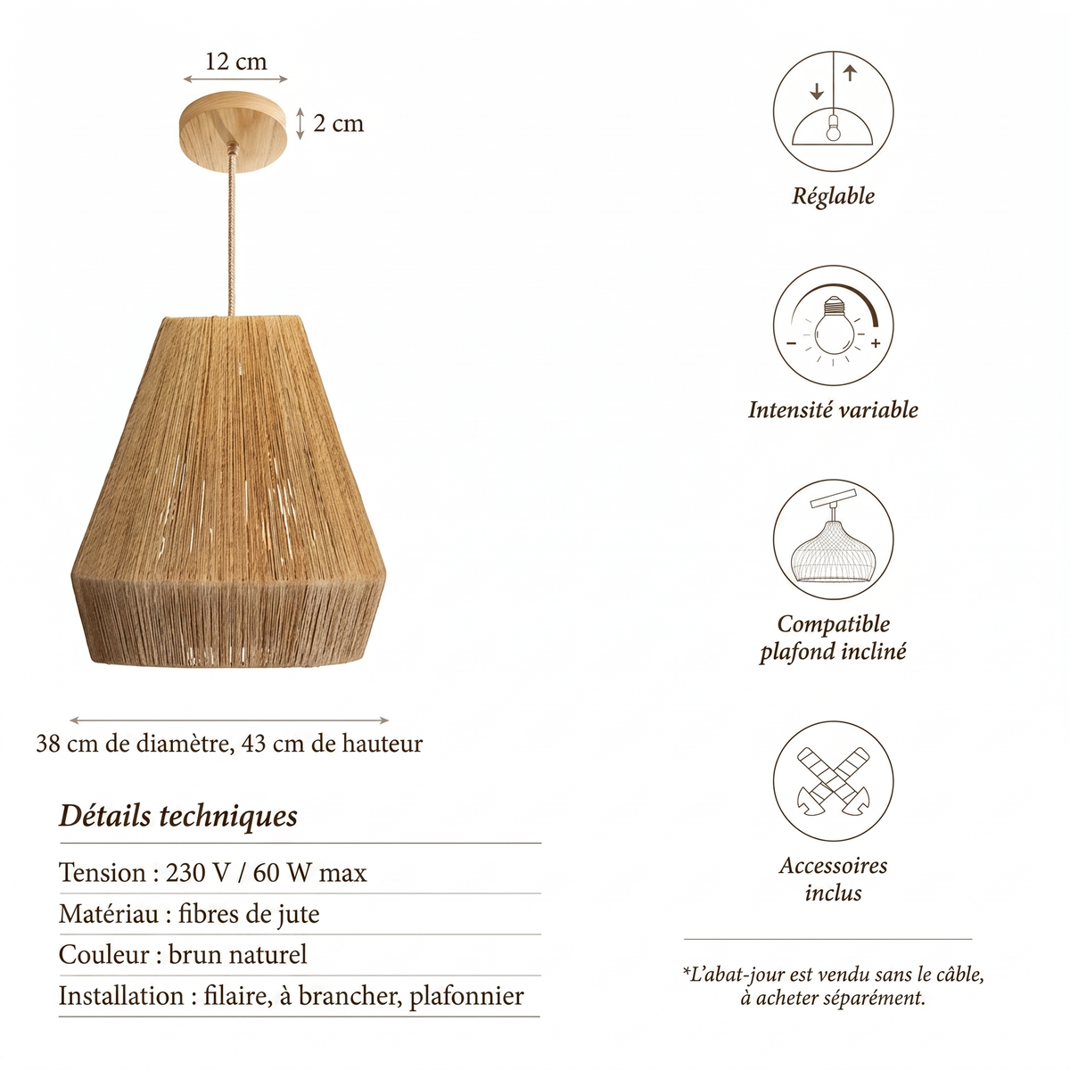 Suspension Collins - details techniques et dimensions
