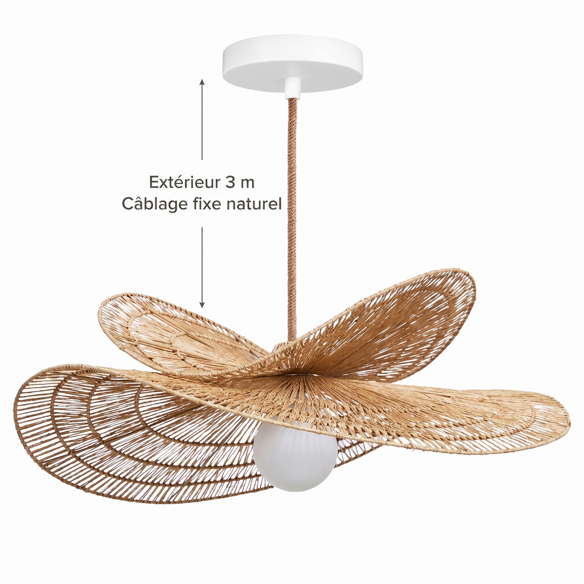 Cablage fixe naturel, exterieur 3 m