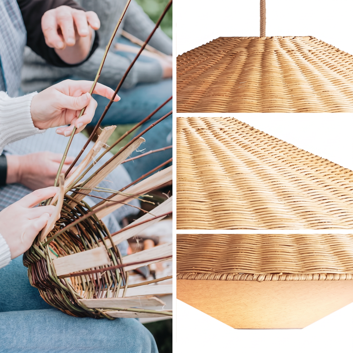 Suspension Sunny en rotin
