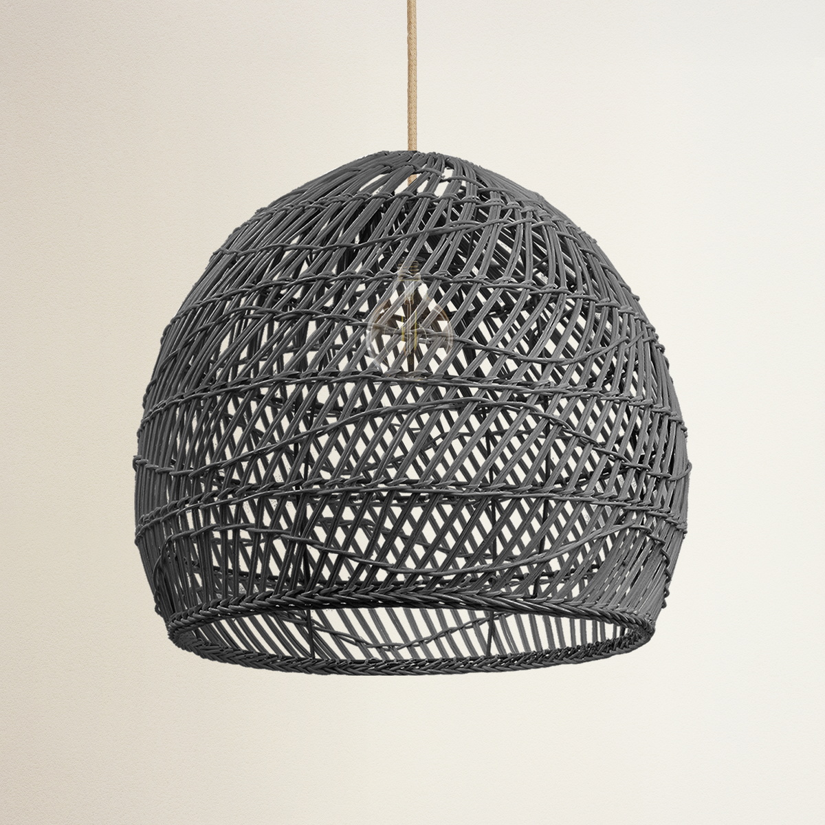 Suspension en rotin Santana noir