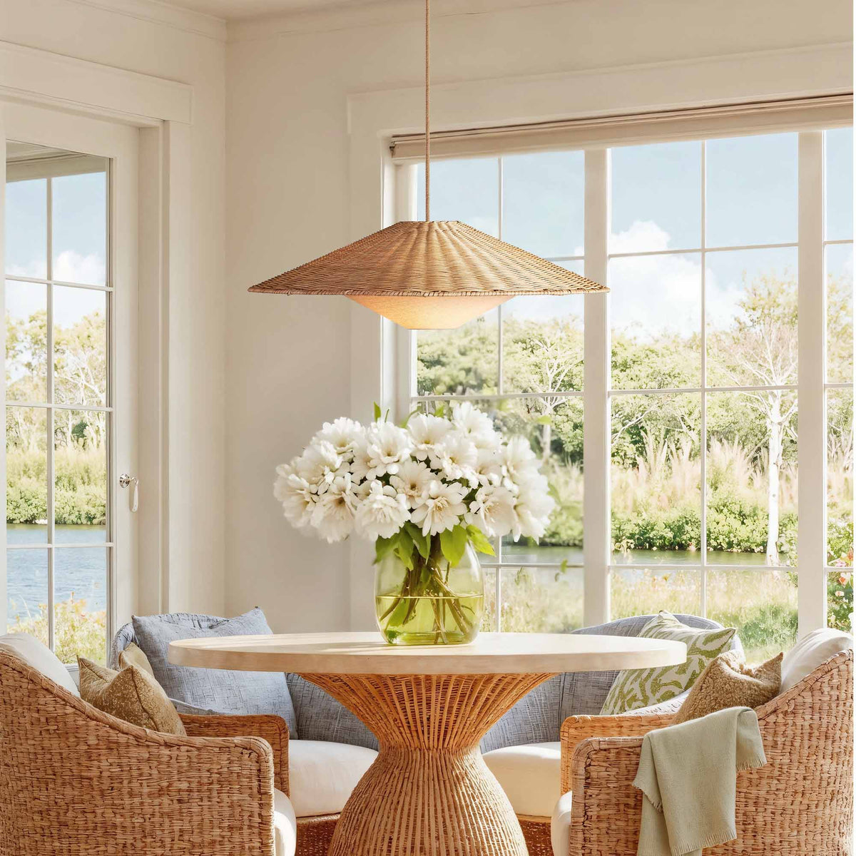 Suspension Sunny en rotin