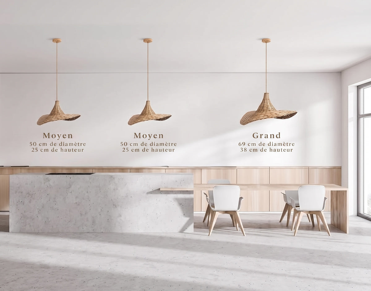 Ambravera Suspension Zen en rotin tailles