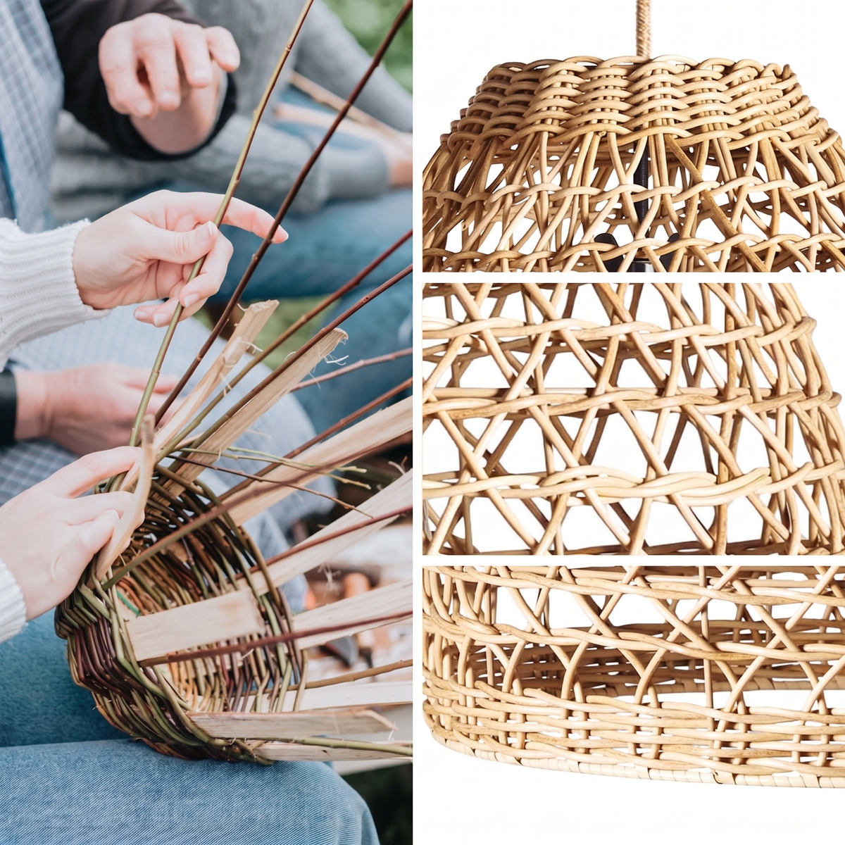 Suspension Mazed Lace en rotin