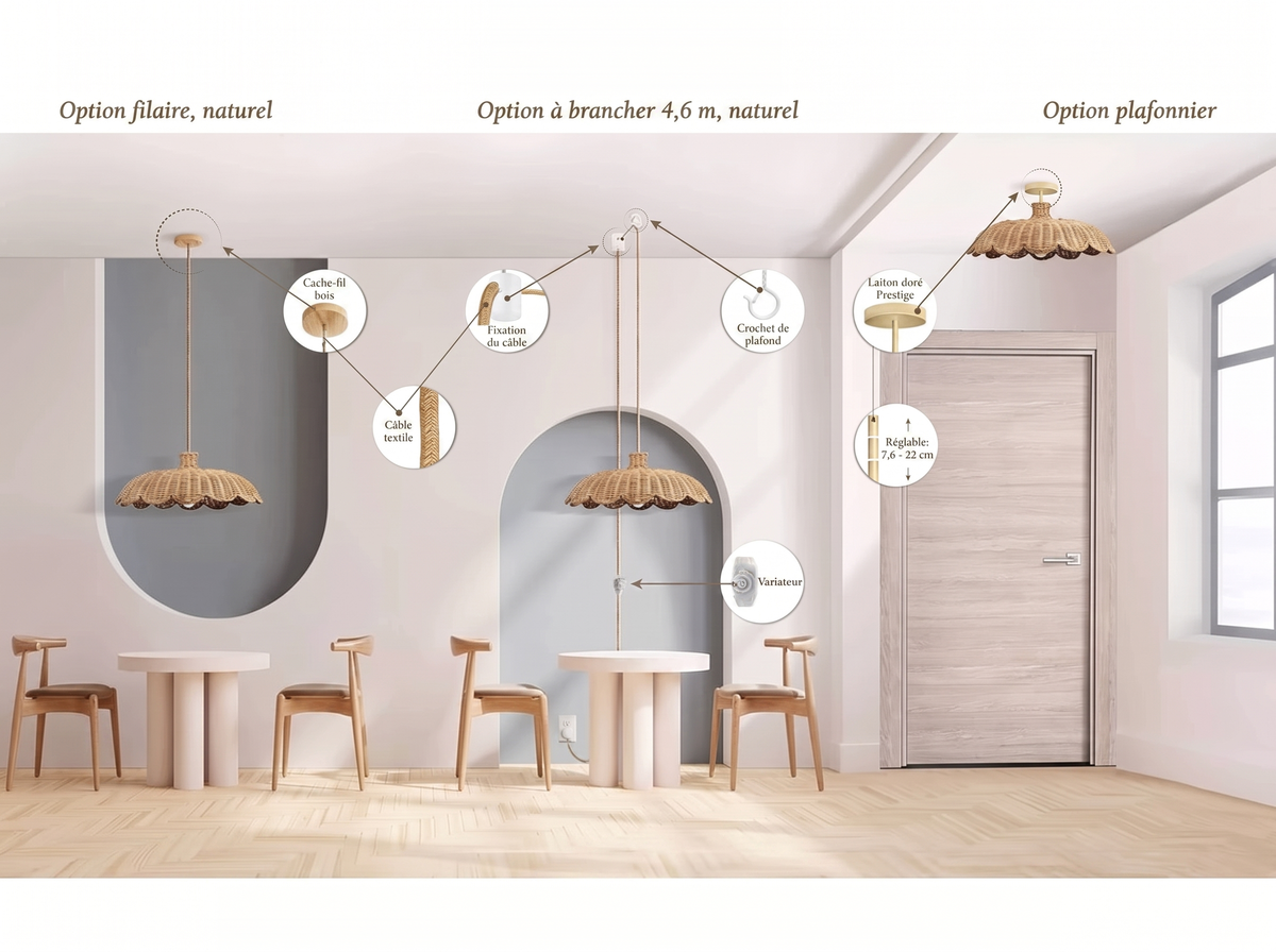 Suspension Aurelia en rotin
