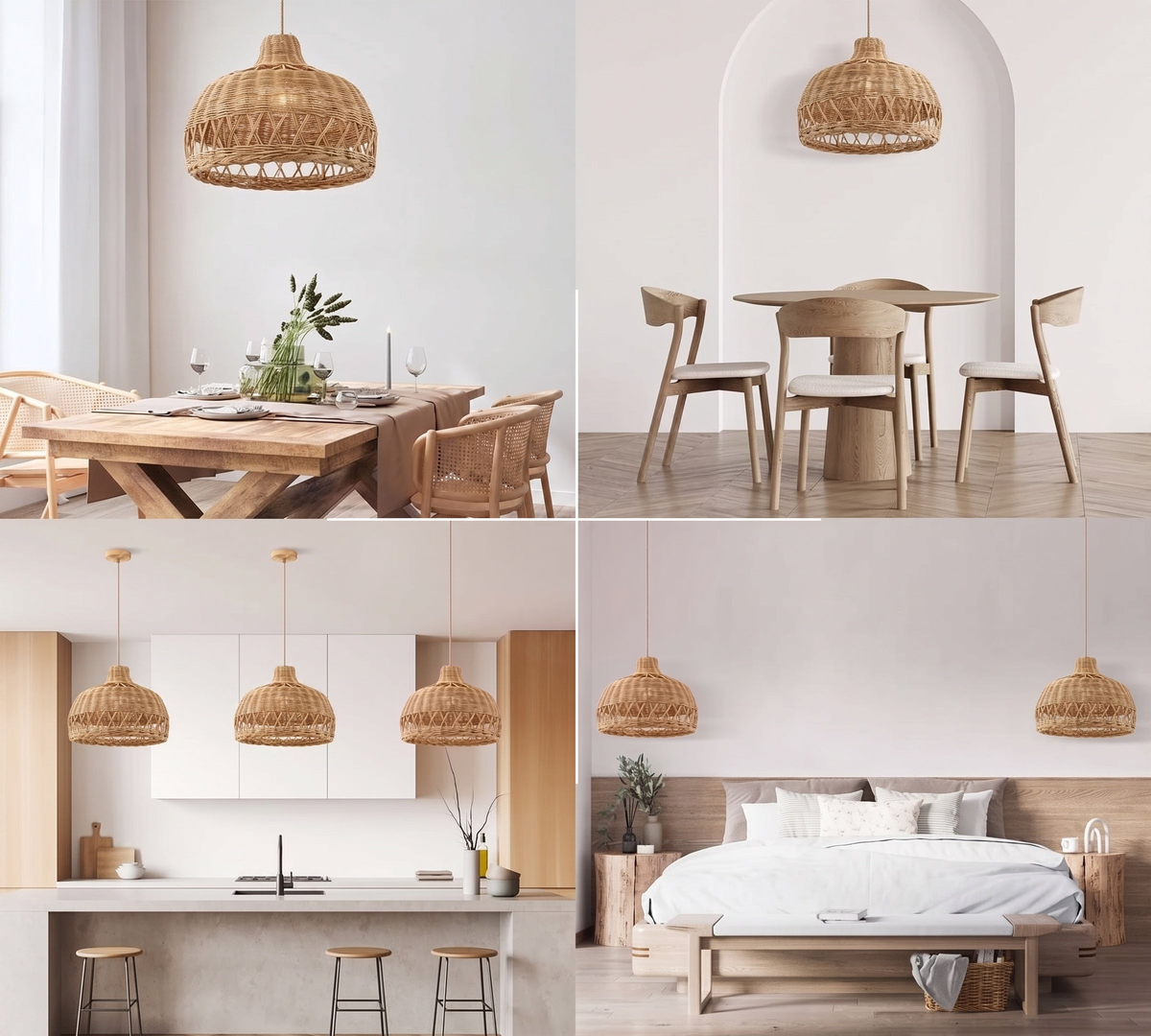 Suspension Bureau en rotin