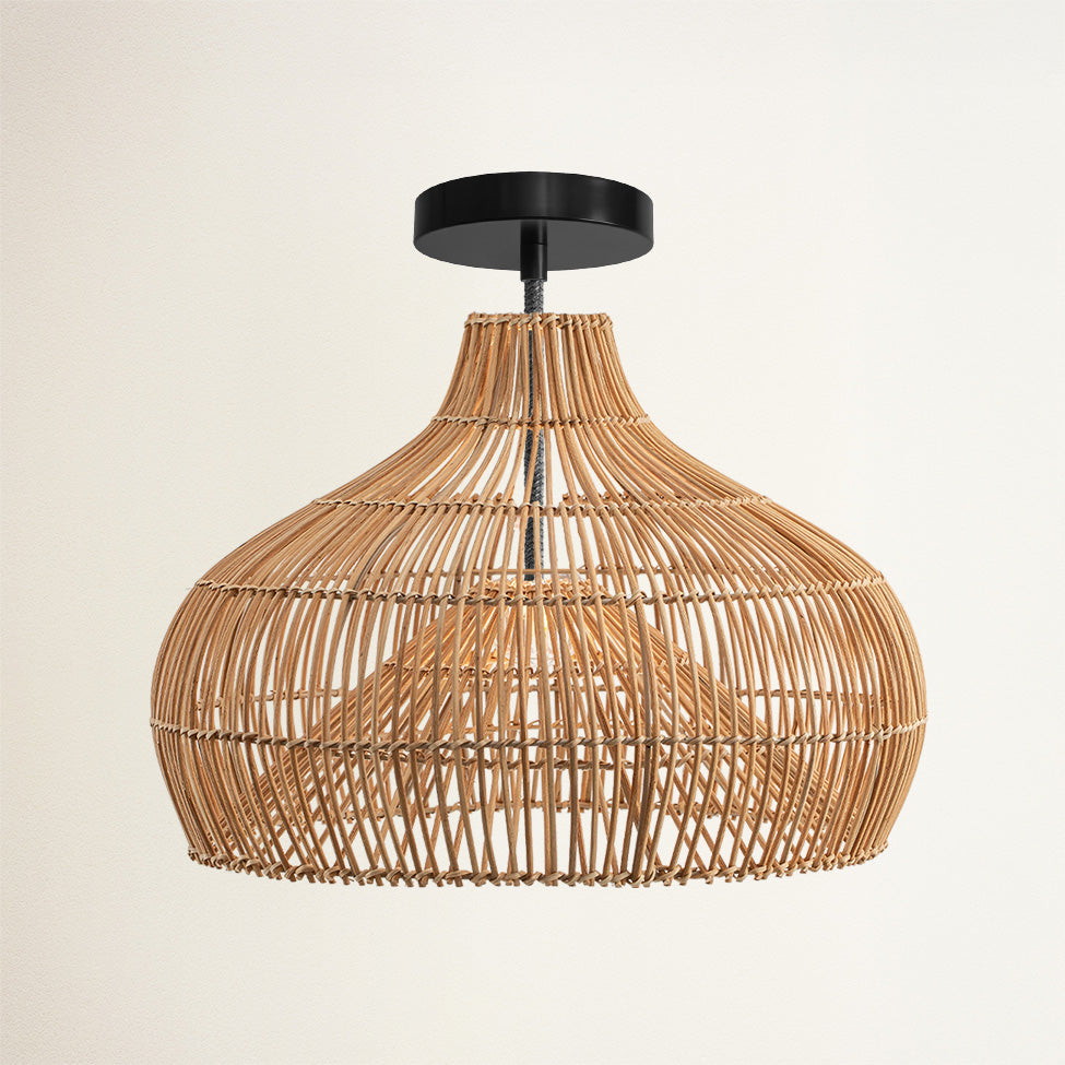 Plafonnier Oceania Cone en rotin