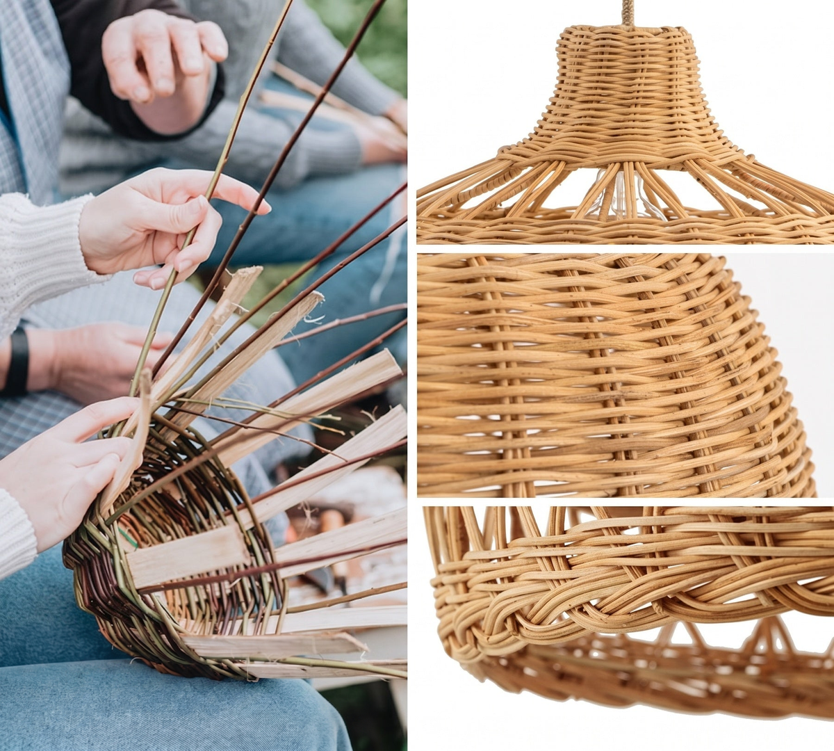 Suspension Bureau en rotin