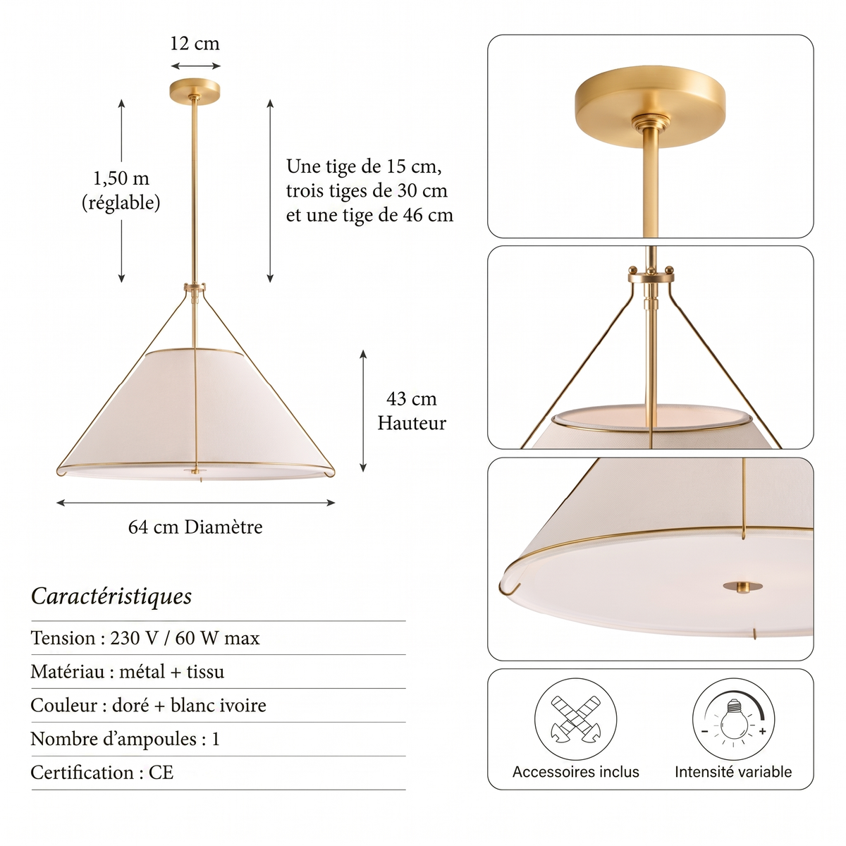Caractéristiques suspension Lumina