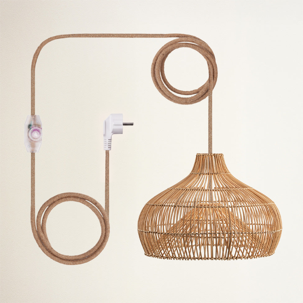Suspension Oceania Cone en rotin
