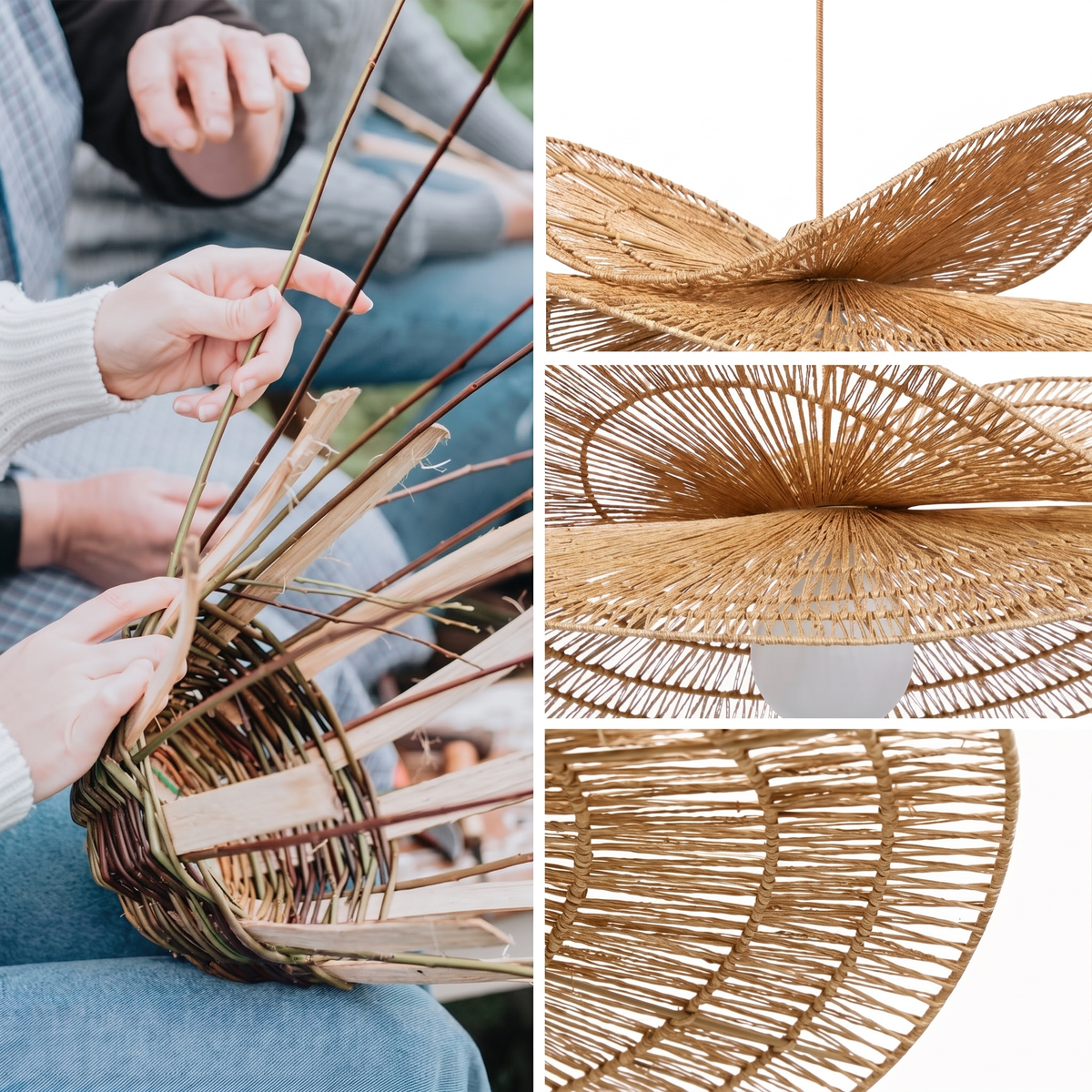 Suspension Whisper Leaf en rotin