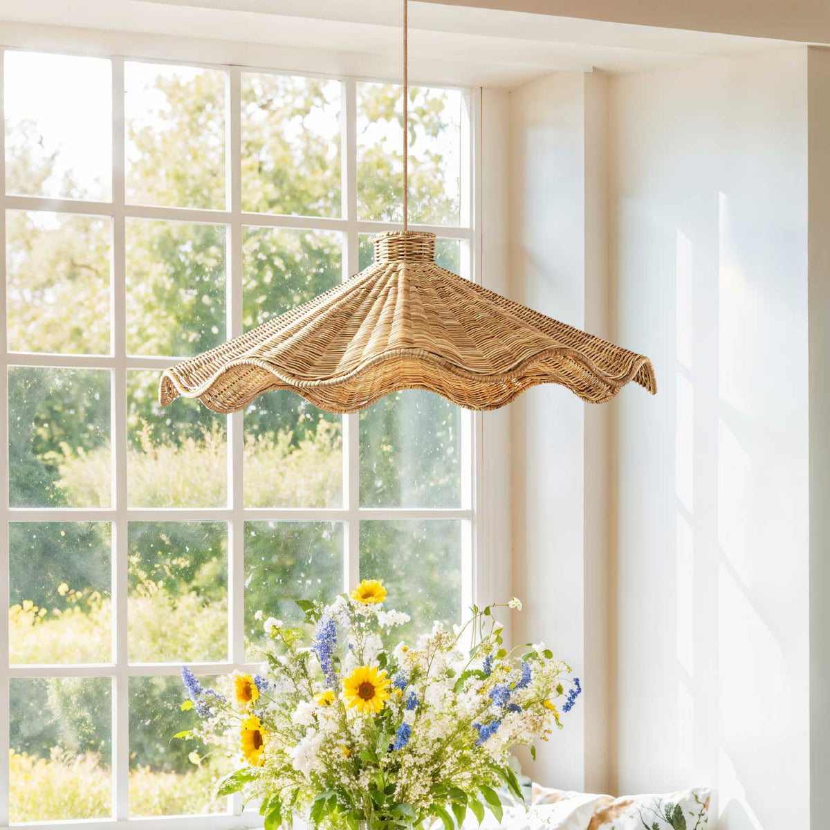 Suspension Ariel en rotin