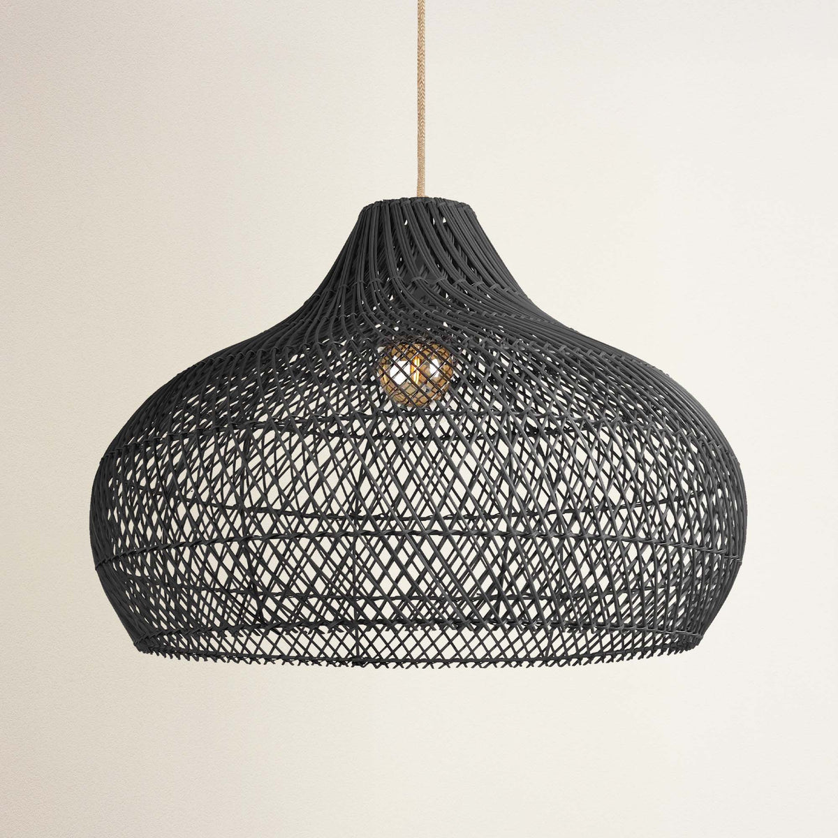 Suspension en Rotin Noir Kloe