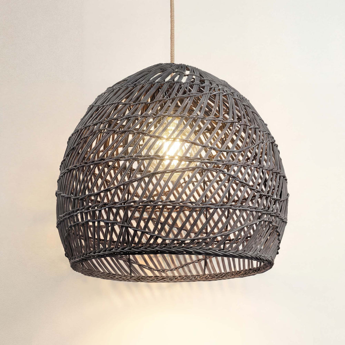 Suspension en rotin Santana noir