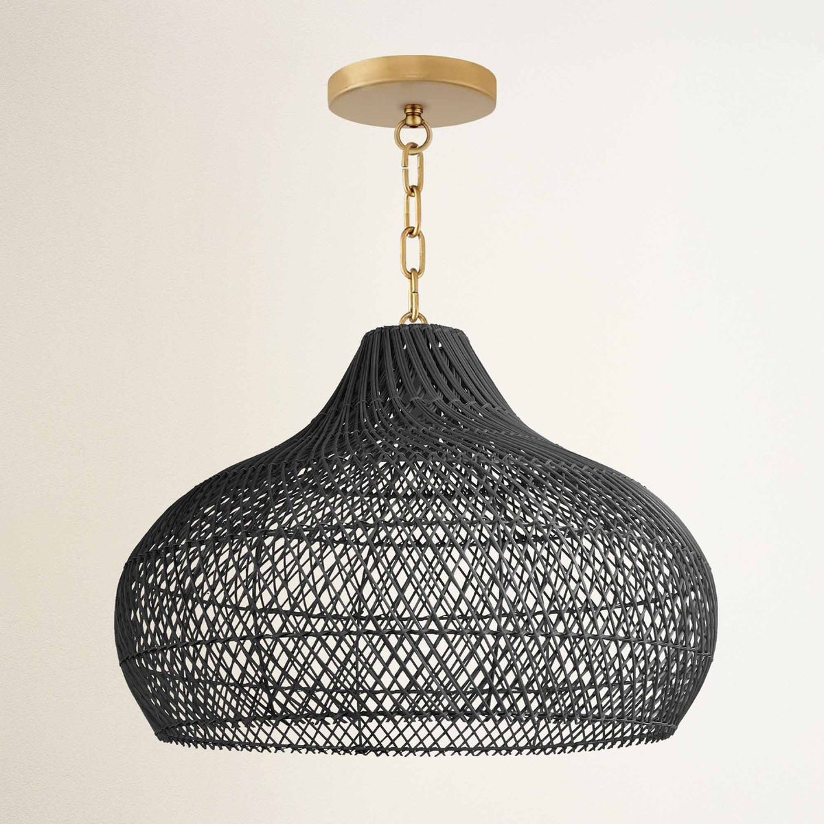 Suspension en Rotin Noir Kloe