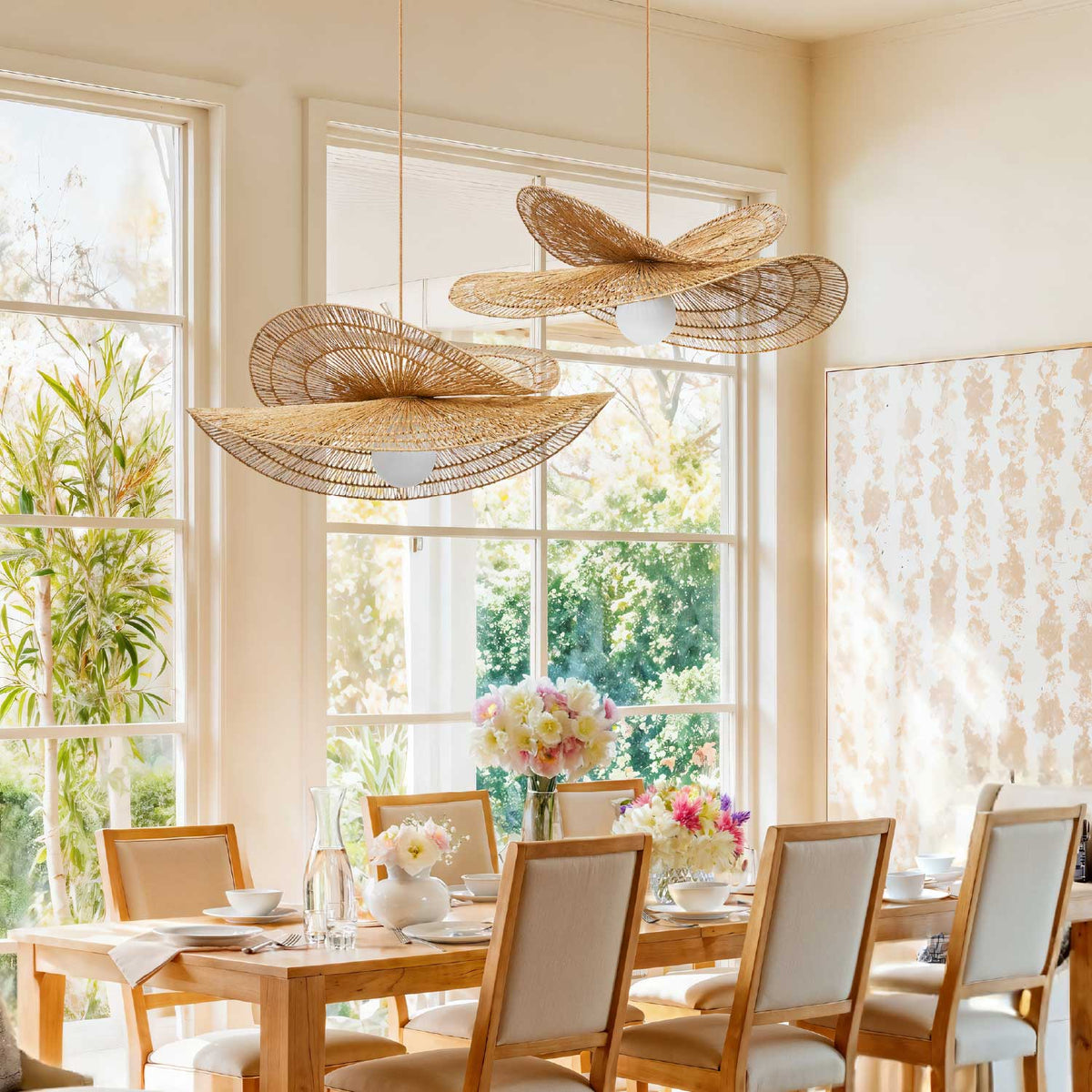 Suspension Whisper Leaf en rotin