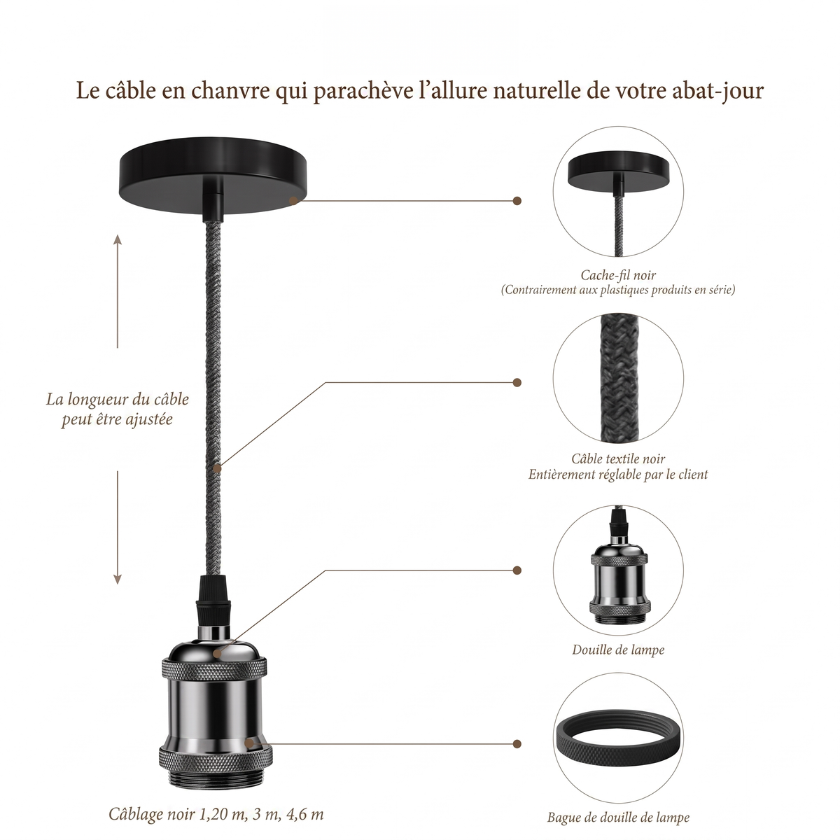 Kit de câble de suspension extérieur