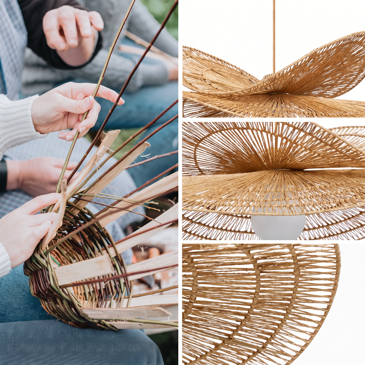 Suspension extérieure Whisper Leaf en rotin